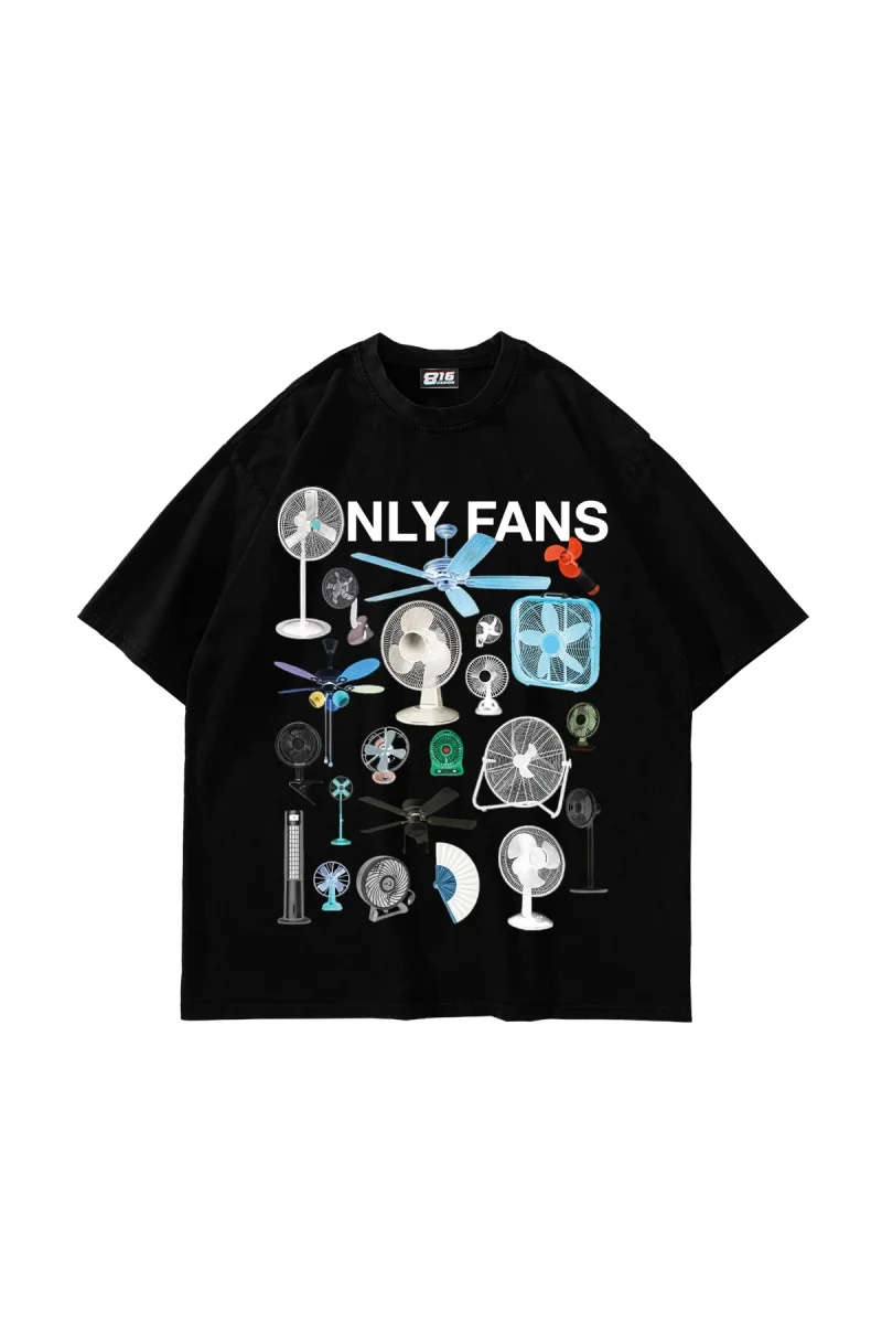 Only Fans Oversize Siyah Tişört