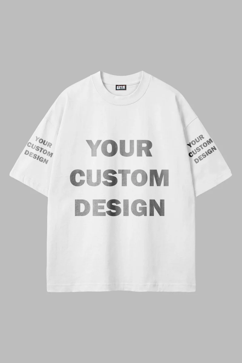 Özel Tasarım 816 Design Beyaz Basic Premium Oversize Tshirt