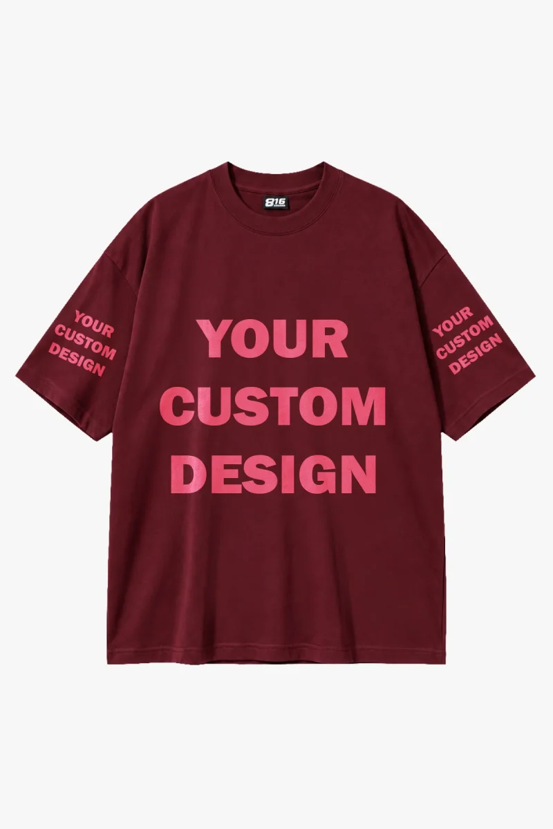 Özel Tasarım 816 Design Bordo Basic Premium Oversize Tshirt