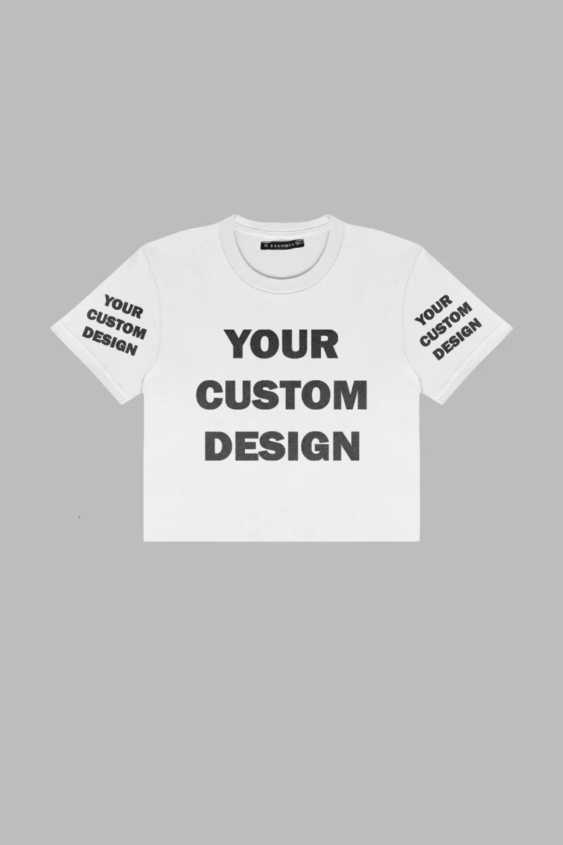 Özel Tasarım Basic Kadın Beyaz Crop Top