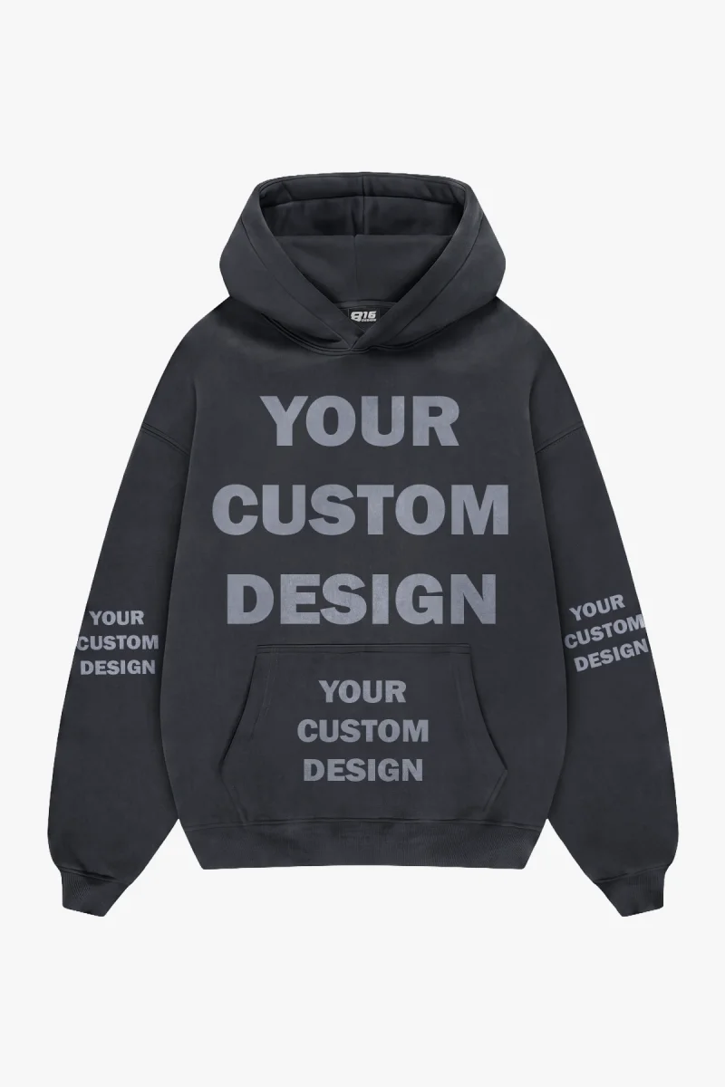 Özel Tasarım Basic Oversize Unisex Füme Hoodie
