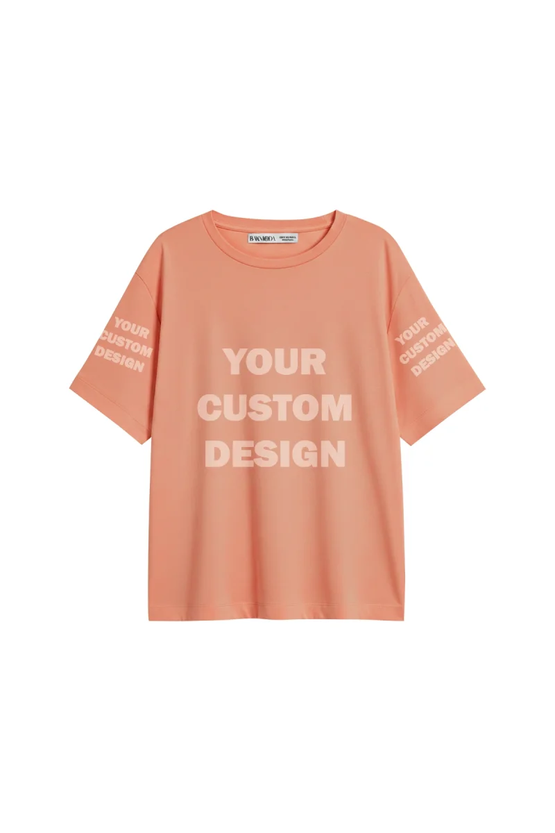 Özel Tasarım Basic Relaxed Fit Yavruağzı Kadın Tshirt