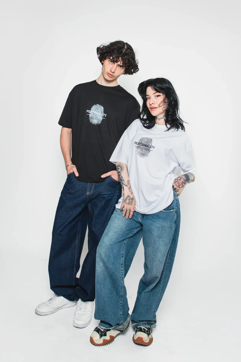 Personality Baskılı Oversize Unisex Beyaz Tshirt