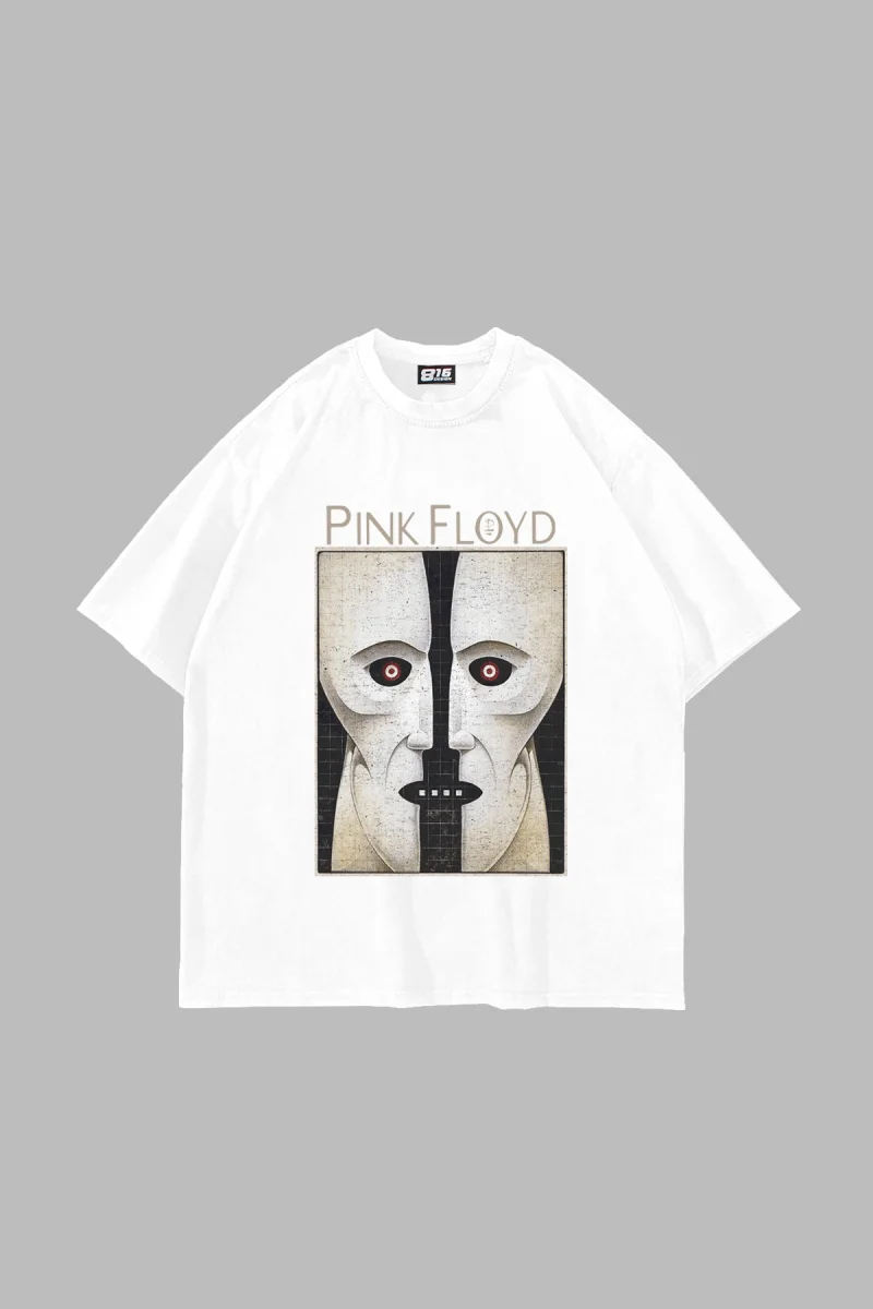Pink Floyd Division Bell Baskılı Oversize Unisex Beyaz Tshirt