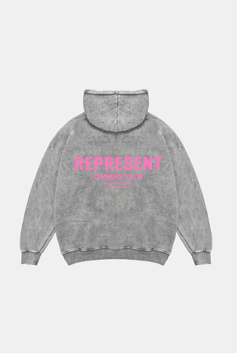 RPRSNT Baskılı Oversize Unisex Yıkamalı Beyaz Hoodie