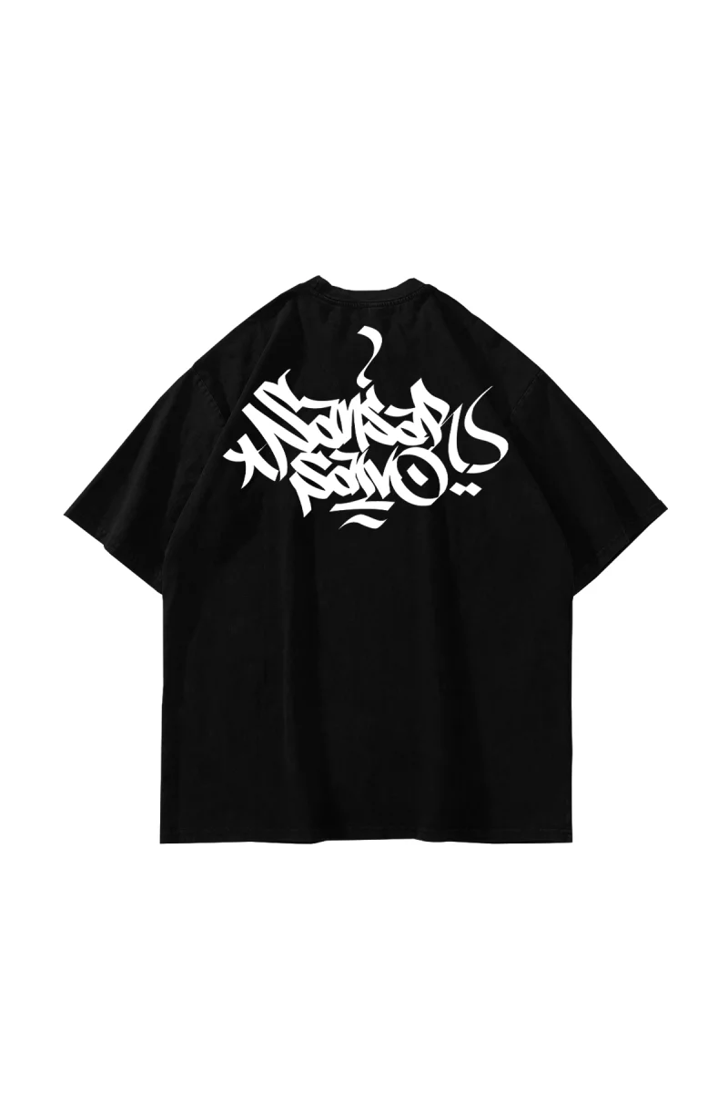 Sansar Salvo Baskılı Oversize Unisex Siyah Tshirt