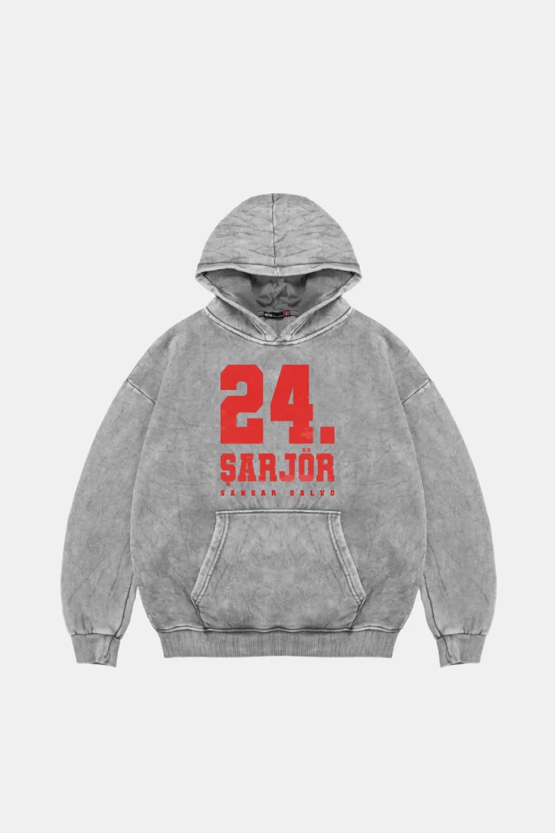 Sansar Salvo Oversize Unisex Yıkamalı Beyaz Hoodie