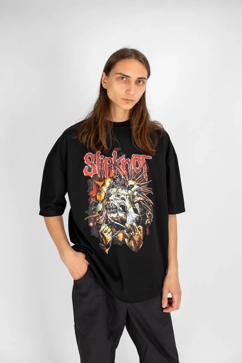 Slipknot Zombie Baskılı Siyah Oversize Unisex Tshirt