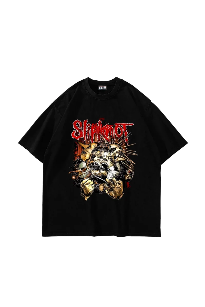 Slipknot Zombie Baskılı Siyah Oversize Unisex Tshirt
