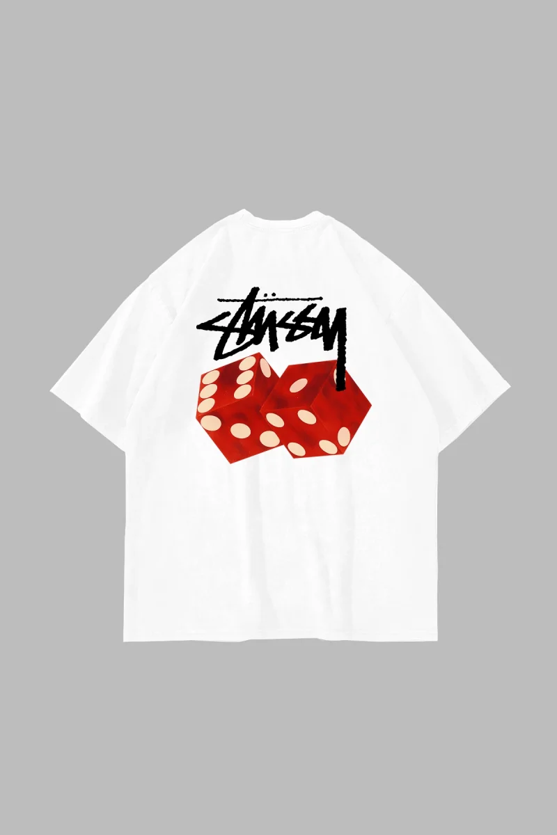 Sts V2 Baskılı Oversize Unisex Beyaz Tshirt