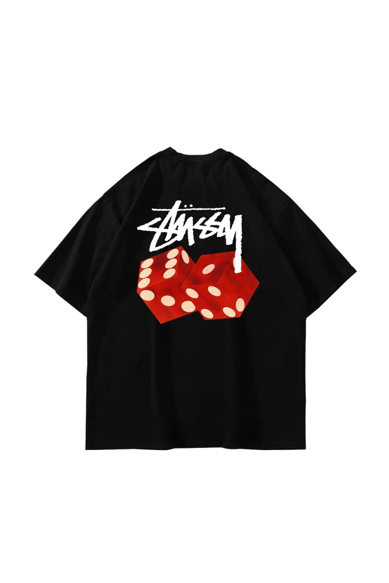 Sts V2 Baskılı Oversize Unisex Siyah Tshirt