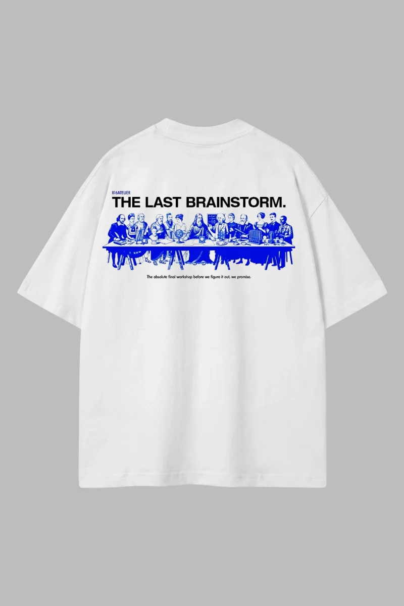 The Last Brainstorm Sırt Baskılı Beyaz Oversize Tshirt