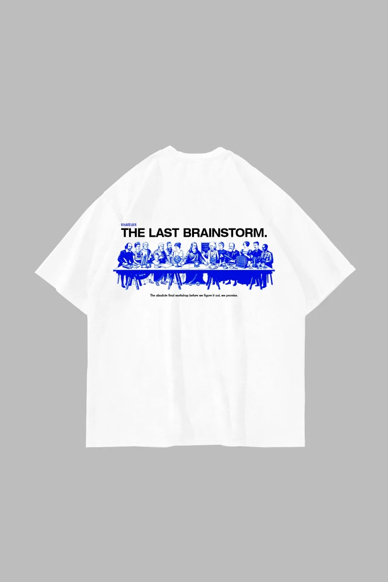 The Last Brainstorm Sırt Baskılı Beyaz Oversize Tshirt
