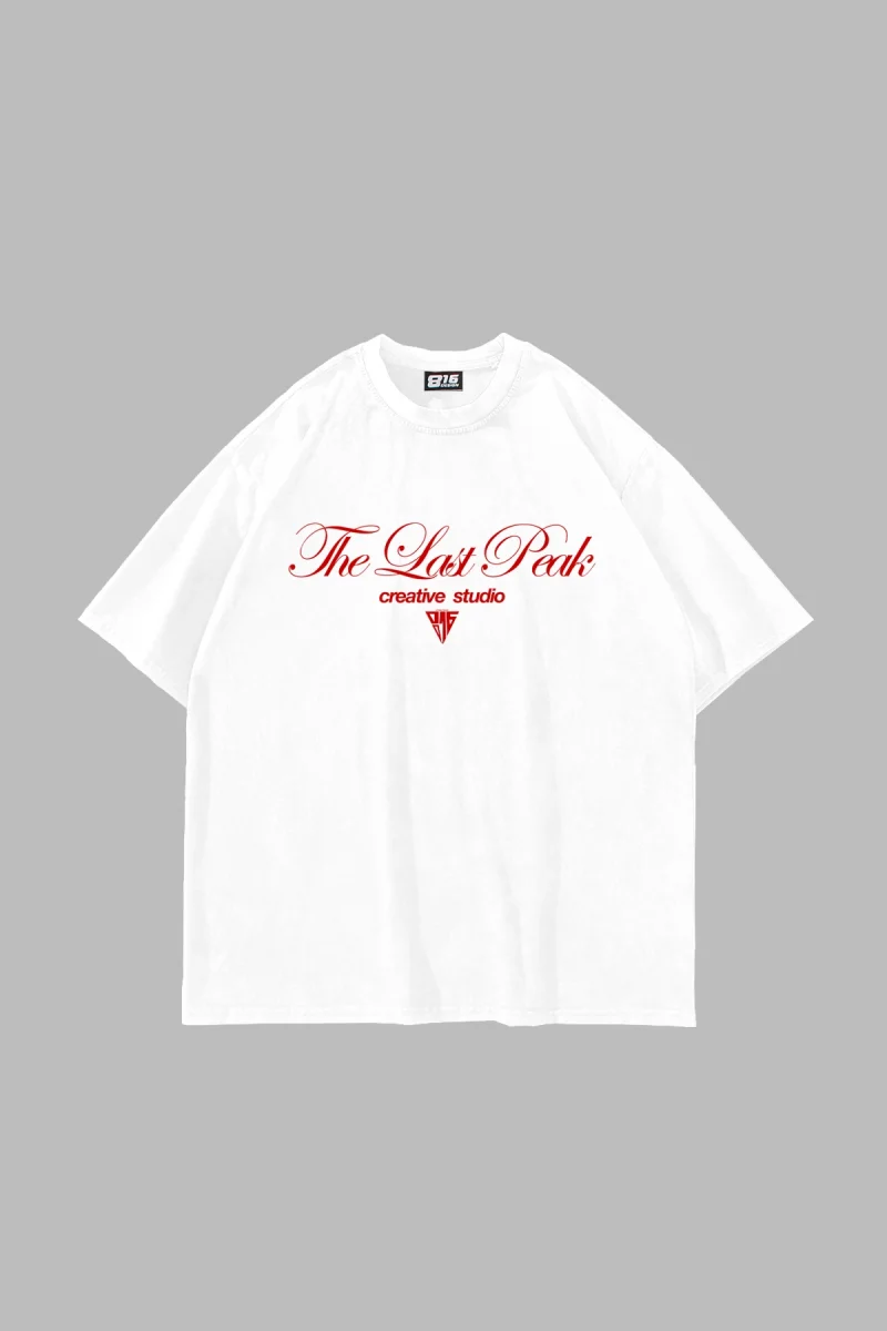 The Last Peak Baskılı Beyaz Oversize Unisex Tshirt