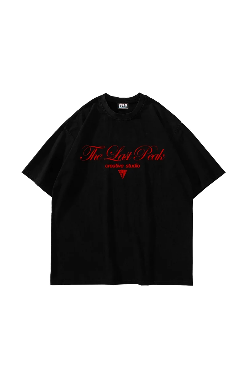 The Last Peak Baskılı Siyah Oversize Unisex Tshirt