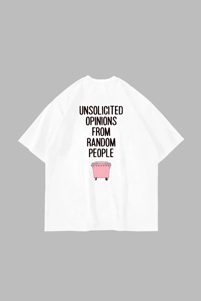 Trash İdeas Baskılı Oversize Unisex Beyaz Tshirt