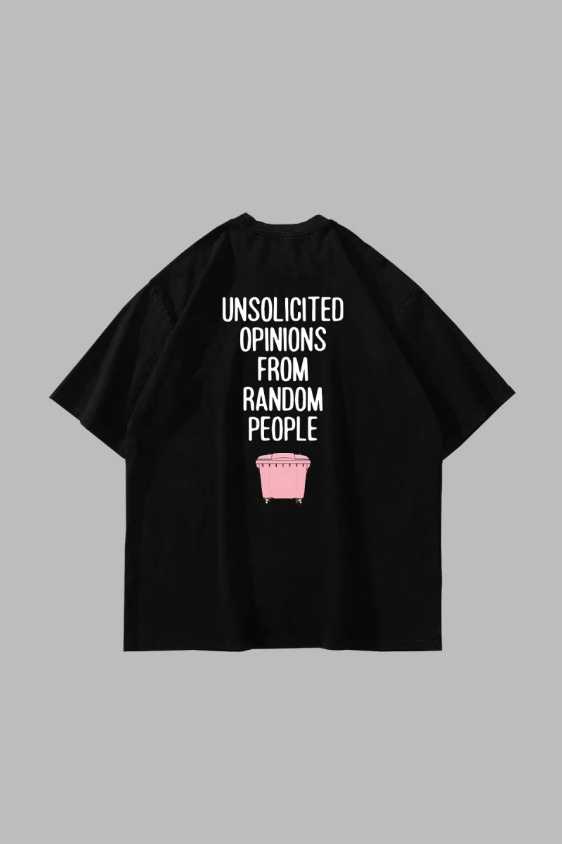 Trash İdeas Baskılı Oversize Unisex Siyah Tshirt