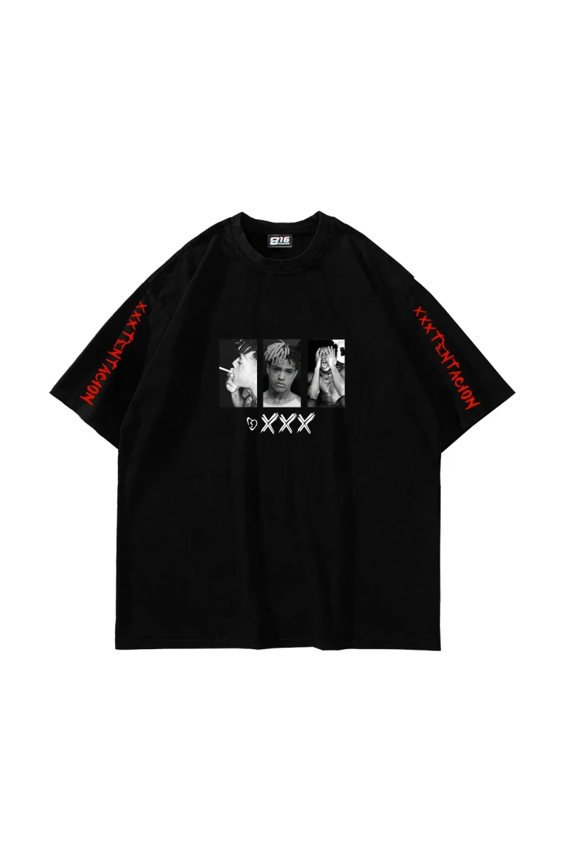 XXXTentacion Baskılı Oversize Unisex Siyah Tshirt
