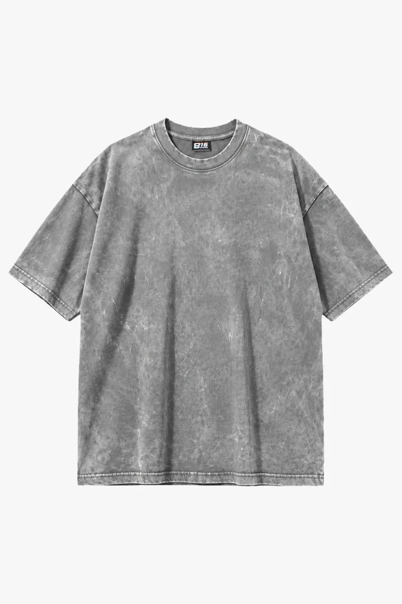 Yıkamalı Beyaz Basic Oversize Unisex Tshirt