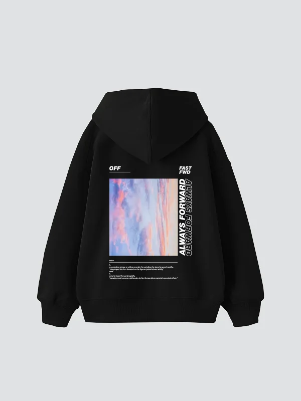 1989 Sırt Baskılı Oversize Unisex Premium Siyah Hoodie