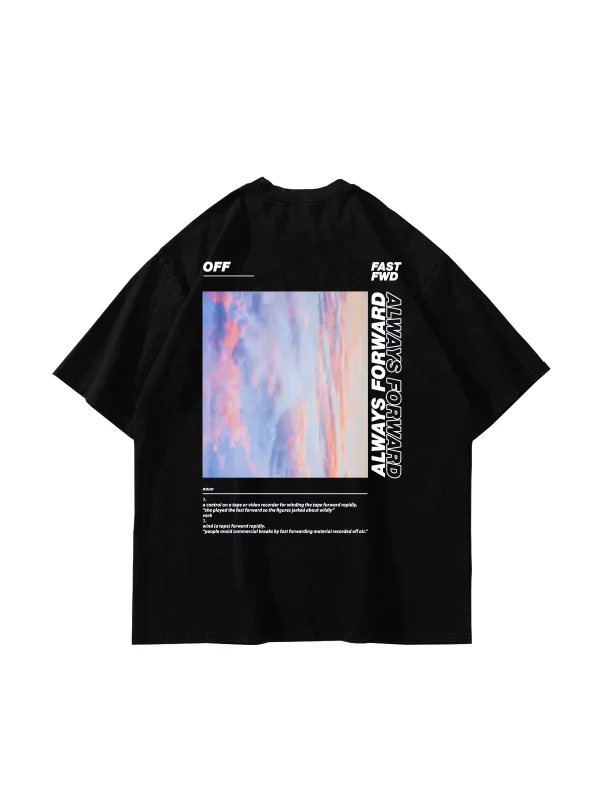 1989 Sırt Baskılı Oversize Unisex Siyah Tshirt