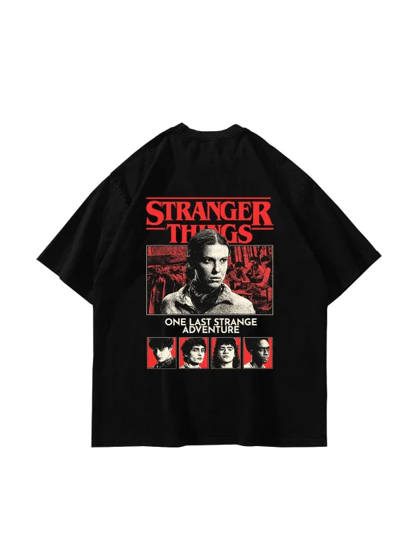 One Last Strange Baskılı Oversize Unisex Siyah Tshirt