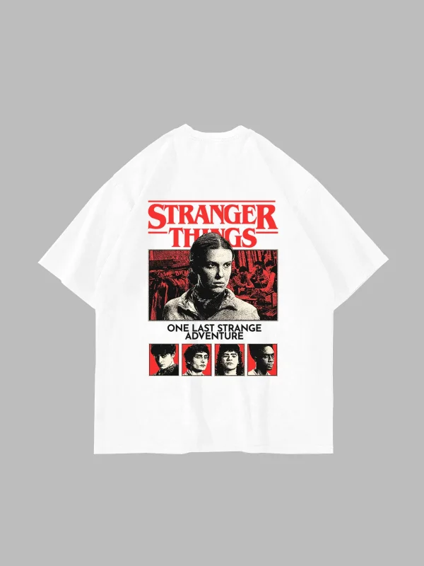 One Last Strange Baskılı Oversize Unisex Beyaz Tshirt