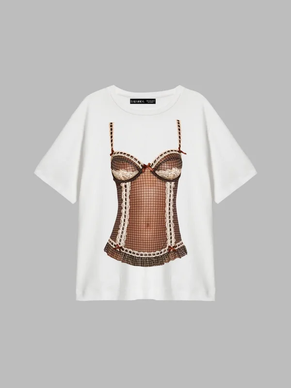 NKD Baskılı Relaxed Fit Beyaz Kadın Tshirt