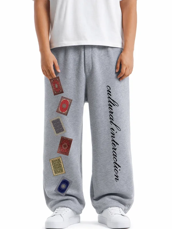 Premium Rugs Wide Leg Erkek Gri Eşofman Altı