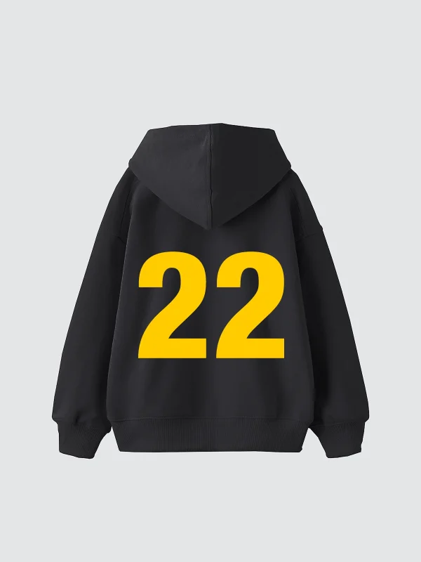 Flawless22 Baskılı Oversize Unisex Füme Hoodie