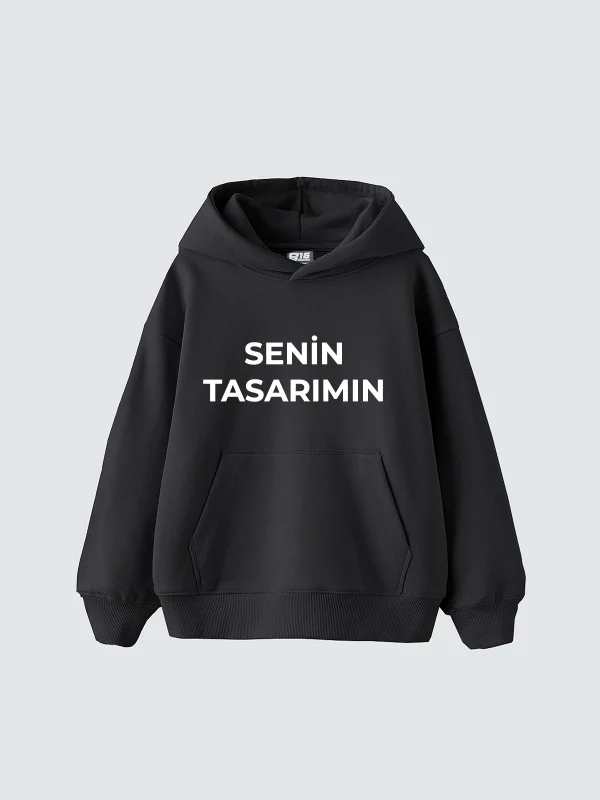 Özel Tasarım Basic Oversize Unisex Füme Hoodie