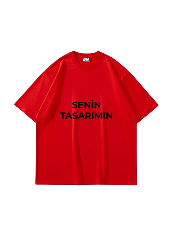 Özel Tasarım 816 Design Kırmızı Basic Premium Oversize Tshirt