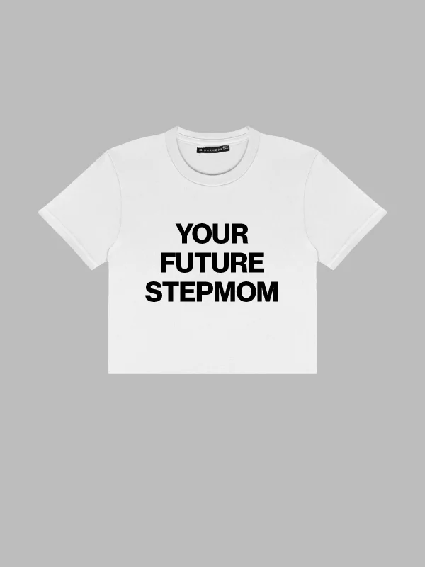 Your Future Stepmom Baskılı Beyaz Crop Top