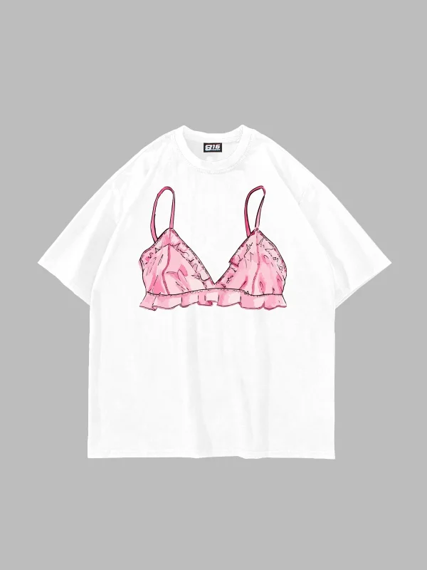 Beauty Secret Baskılı Oversize Unisex Beyaz Tshirt