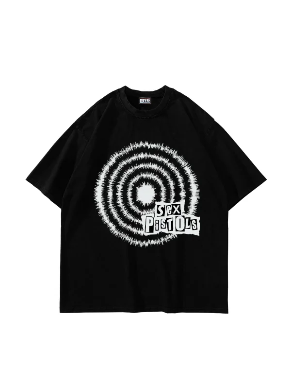S*x  Pistols Baskılı Oversize Unisex Siyah Tshirt