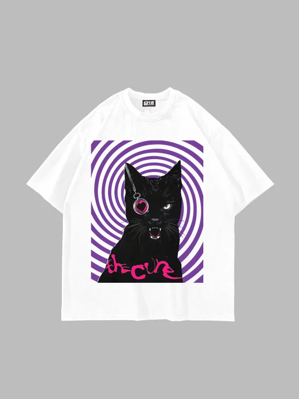 The Cure Baskılı Oversize Unisex Beyaz Tshirt