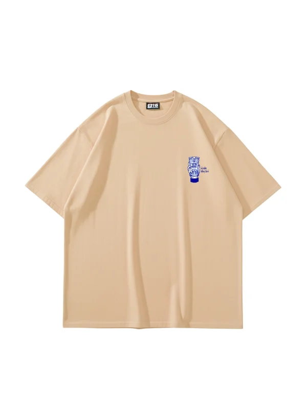 İçimde Ölen Biri Baskılı Oversize Unisex Bej Tshirt