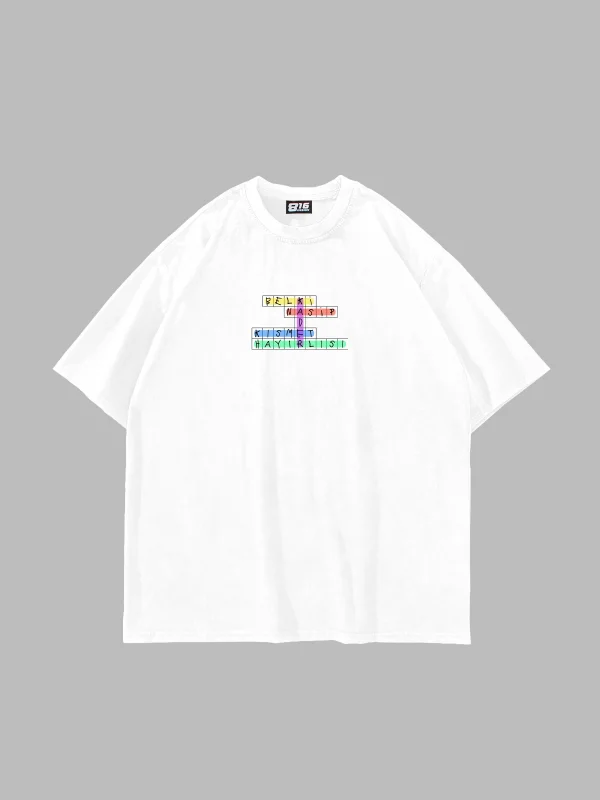 Serserilik Baskılı Oversize Unisex Beyaz Tshirt