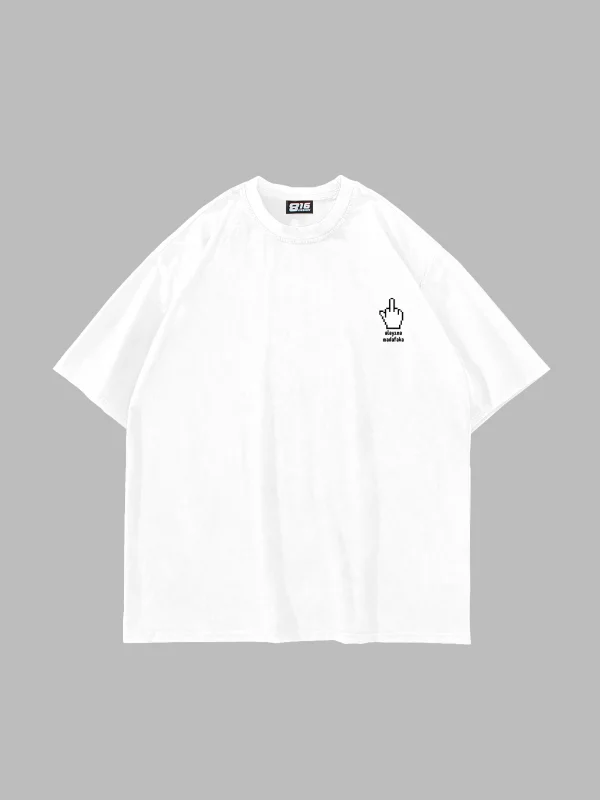 Alayına Baskılı Oversize Unisex Beyaz Tshirt