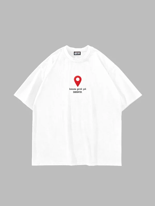 Dardayım Baskılı Oversize Unisex Beyaz Tshirt