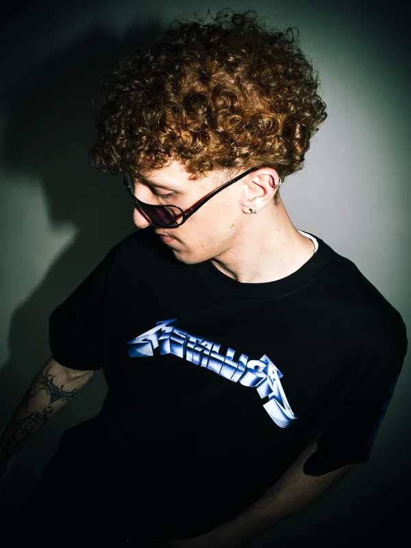 Ride The Lightning Baskılı Oversize Unisex Siyah Tshirt