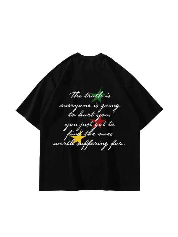 Bob Marley Baskılı Oversize Unisex Siyah Tshirt