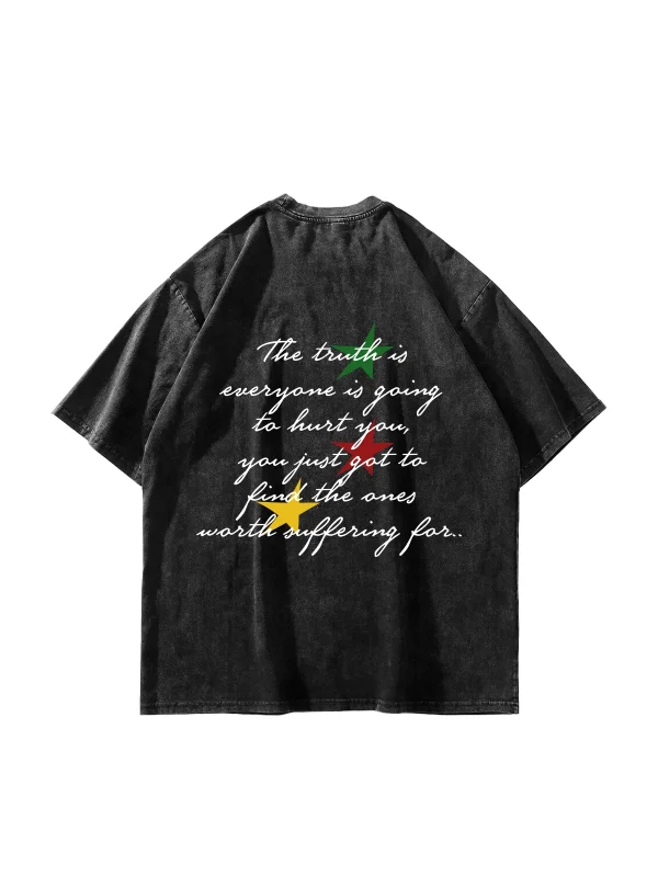 Bob Marley Baskılı Oversize Unisex Yıkamalı Siyah Tshirt