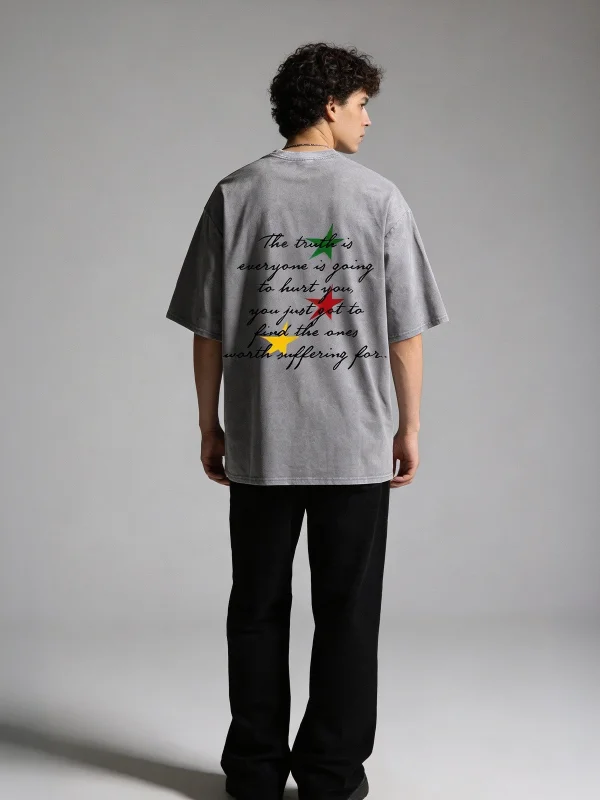 Bob Marley Baskılı Oversize Unisex Yıkamalı Beyaz Tshirt