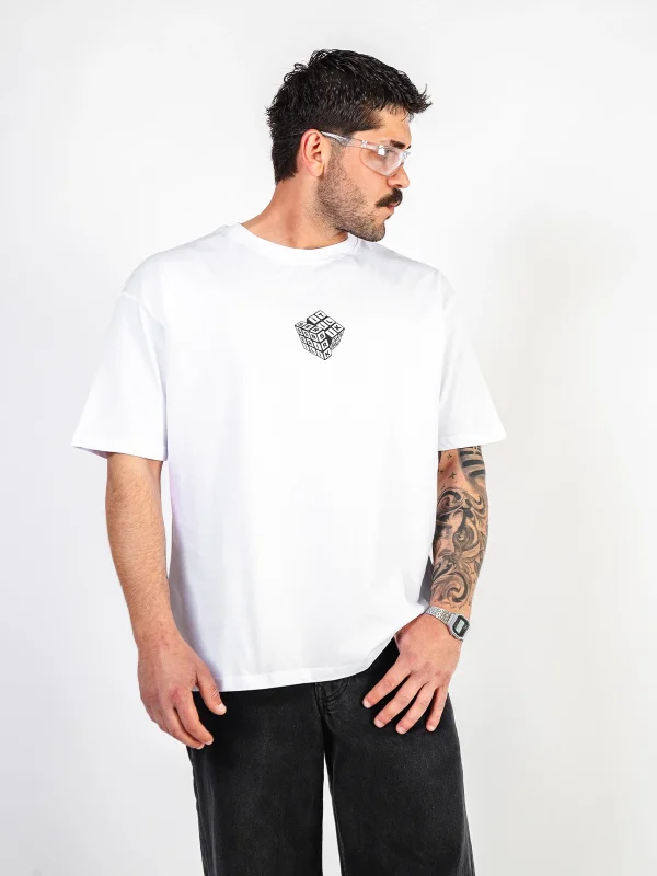 Serserilik Baskılı Oversize Unisex Beyaz Tshirt