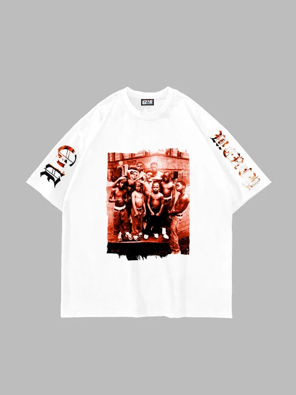 No Mercy Baskılı Oversize Unisex Beyaz Tshirt