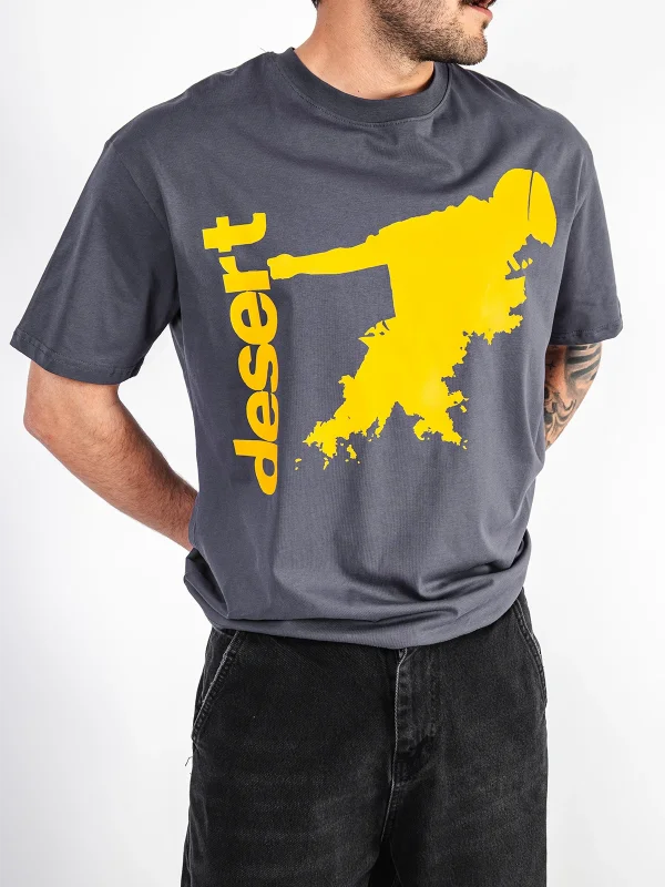 Desert Baskılı Oversize Unisex Füme Tshirt