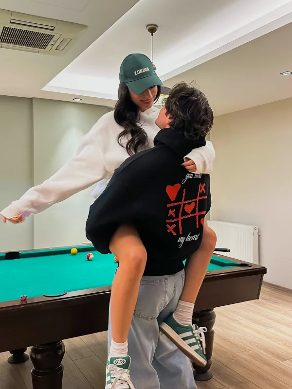 816 Locked Baskılı Oversize Unisex Siyah Hoodie