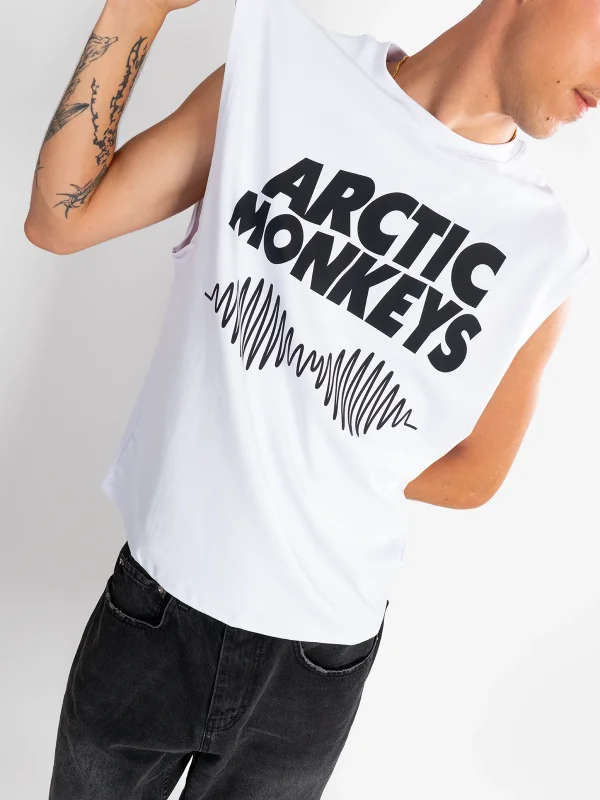Arctic Monkeys Baskılı Beyaz Sıfır Kol Tshirt