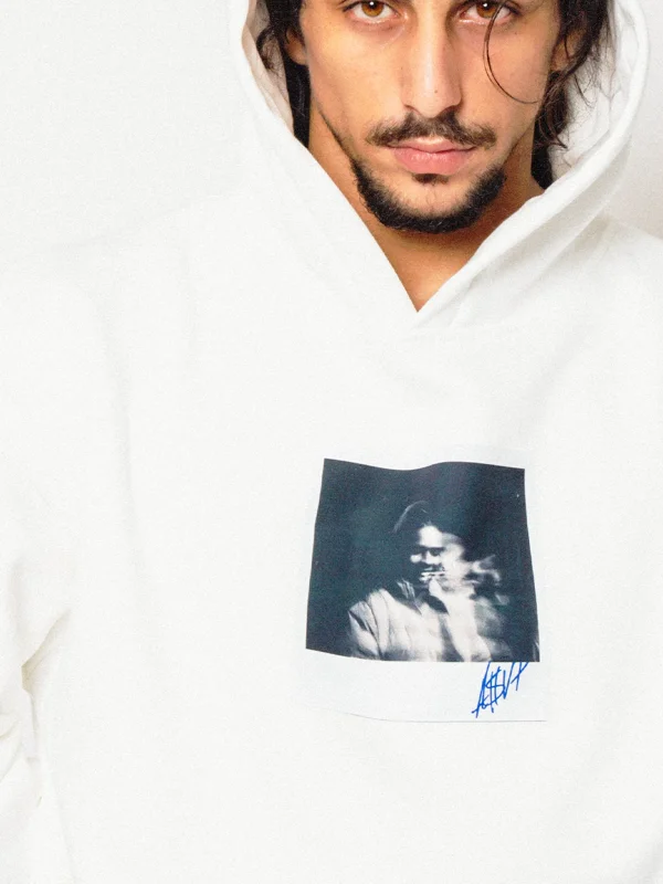 Asap Rocky Baskılı Oversize Unisex Premium Beyaz Hoodie